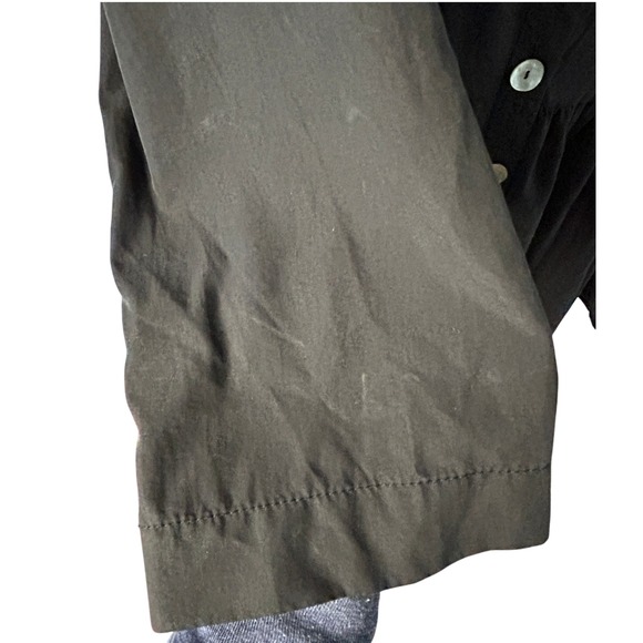 Zara Button Down Tunic Top Babydoll Style Long Sleeve Black Womens Sz XL NWOT - Picture 4 of 6